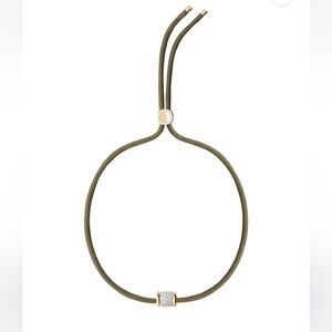 Dorsey Yves Paracord Necklace Olive Lab White Sapphire Pendant